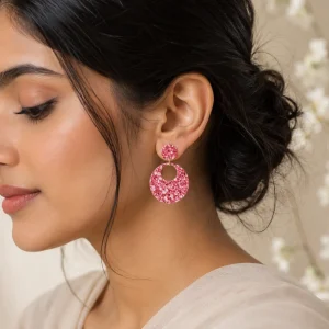 Color Splash Halo Acrylic Earrings
