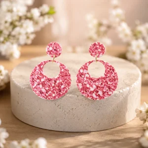 Color Splash Halo Acrylic Earrings