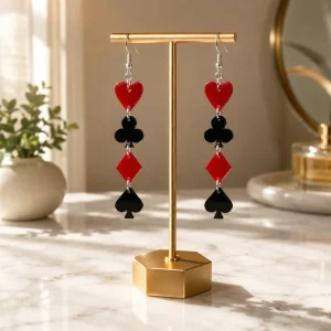 Poker Face Acrylic Earrings