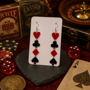 Poker Face Acrylic Earrings