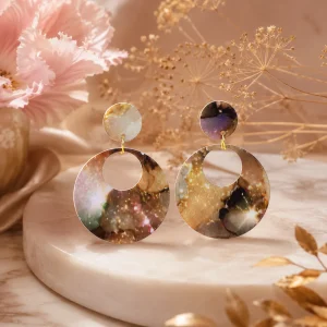 Color Splash Halo Acrylic Earrings