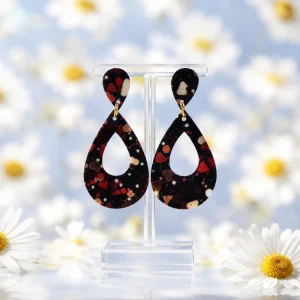 Trendy Teardrop Cutout Acrylic Earrings