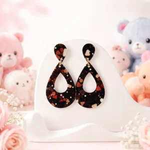 Trendy Teardrop Cutout Acrylic Earrings