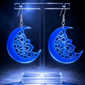 Celestial Blue Moon Acrylic Earrings