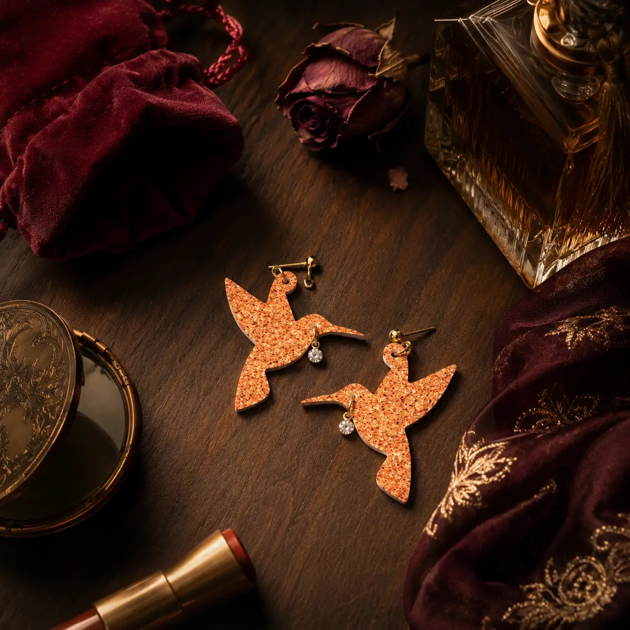 Golden Flight Hummingbird Earrings Golden Flight Hummingbird Earrings