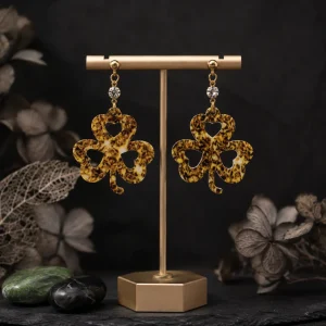 Lucky Heart Clover Drop Earrings