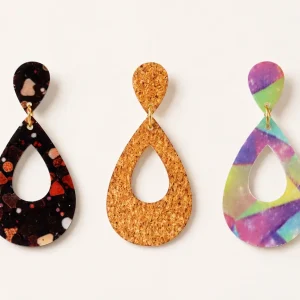 Trendy Teardrop Cutout Acrylic Earrings