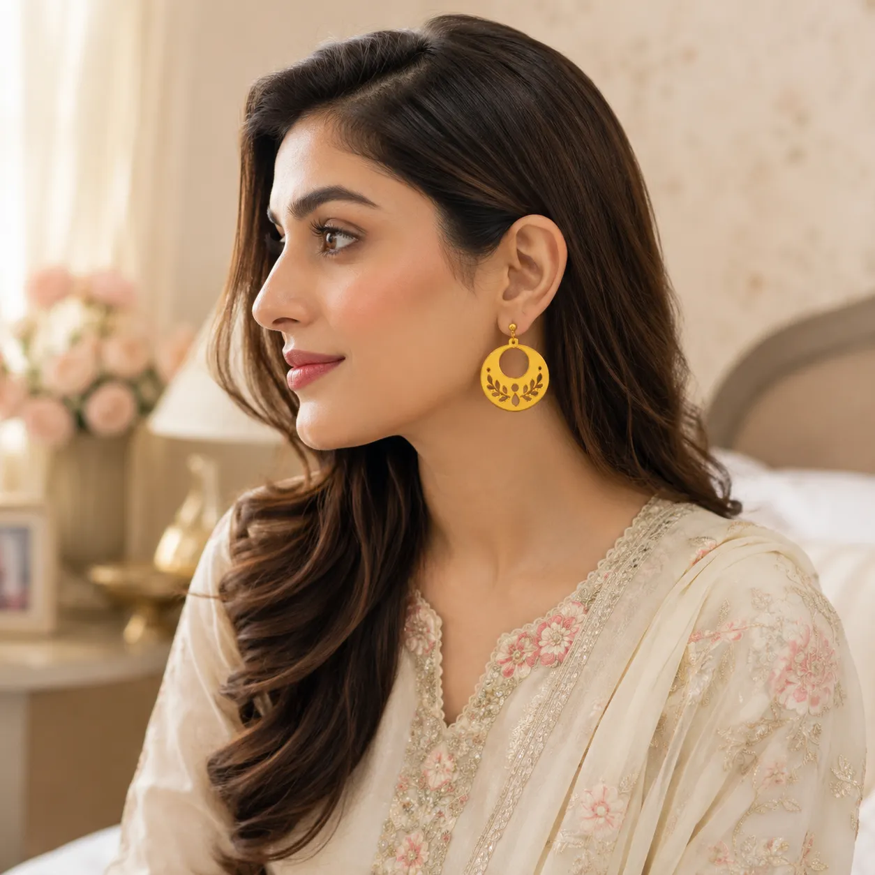 Mirror Acrylic Earrings – Gold & Rose Pink Mirror Acrylic Earrings – Gold & Rose Pink