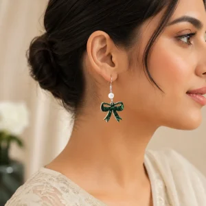 Garden Bow Pearl Acrylic Earrings Garden Bow Pearl Acrylic Earrings - Image 5