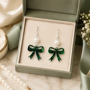 Garden Bow Pearl Acrylic Earrings Garden Bow Pearl Acrylic Earrings - Image 7