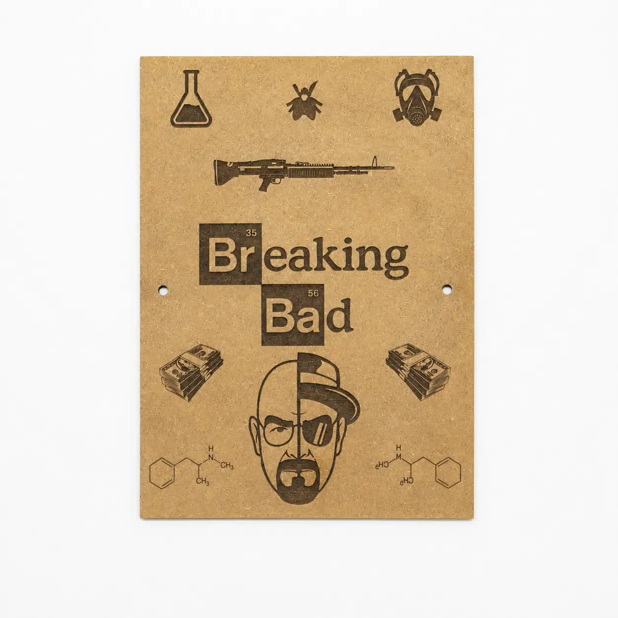 Breaking Bad–Inspired Engraved MDF Wall Art One Piece Engraved MDF Wall Art