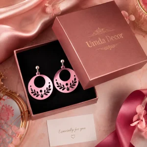 Mirror Acrylic Earrings – Gold & Rose Pink Mirror Acrylic Earrings – Gold & Rose Pink
