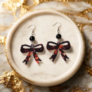 Garden Bow Pearl Acrylic Earrings Garden Bow Pearl Acrylic Earrings - Image 2