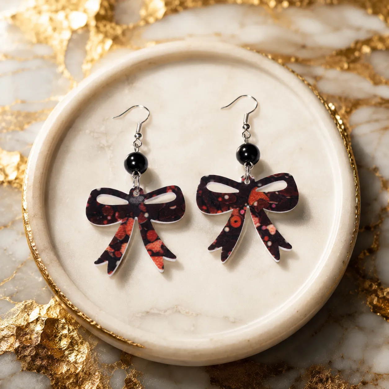 Garden Bow Pearl Acrylic Earrings Garden Bow Pearl Acrylic Earrings - Image 2