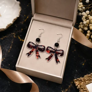 Garden Bow Pearl Acrylic Earrings Garden Bow Pearl Acrylic Earrings - Image 4
