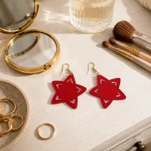 Galaxy Geometric Star Acrylic Earrings Galaxy Sparkle Star Earrings