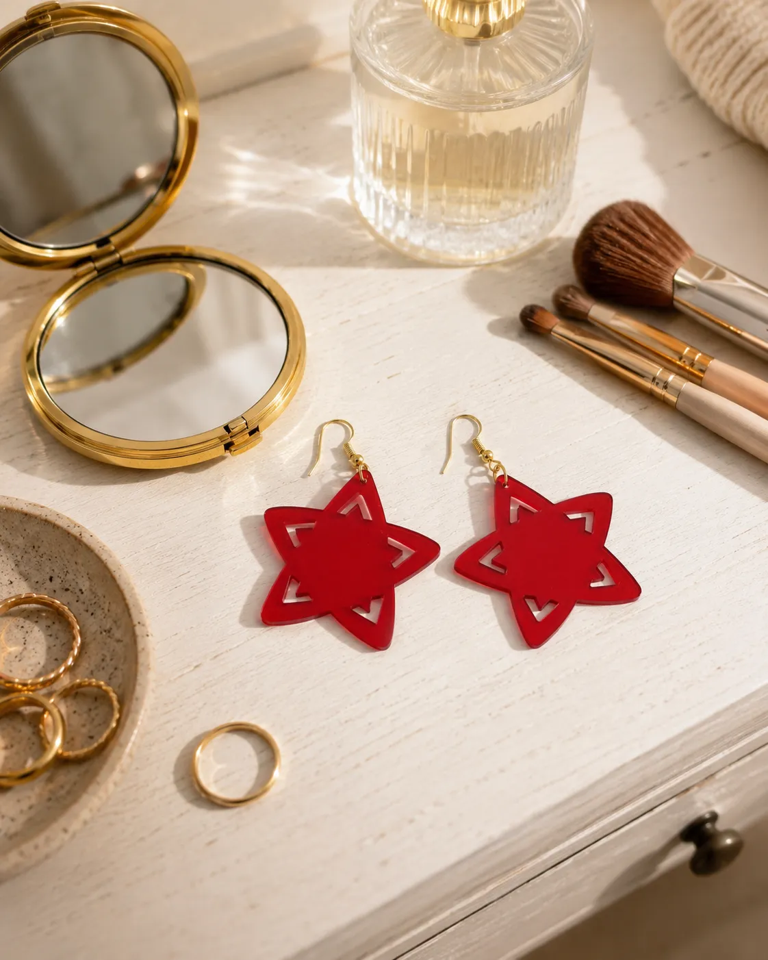 Galaxy Geometric Star Acrylic Earrings Galaxy Sparkle Star Earrings