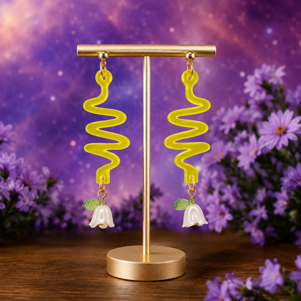 Floral Ripple Acrylic Earrings Floral Ripple Acrylic Earrings