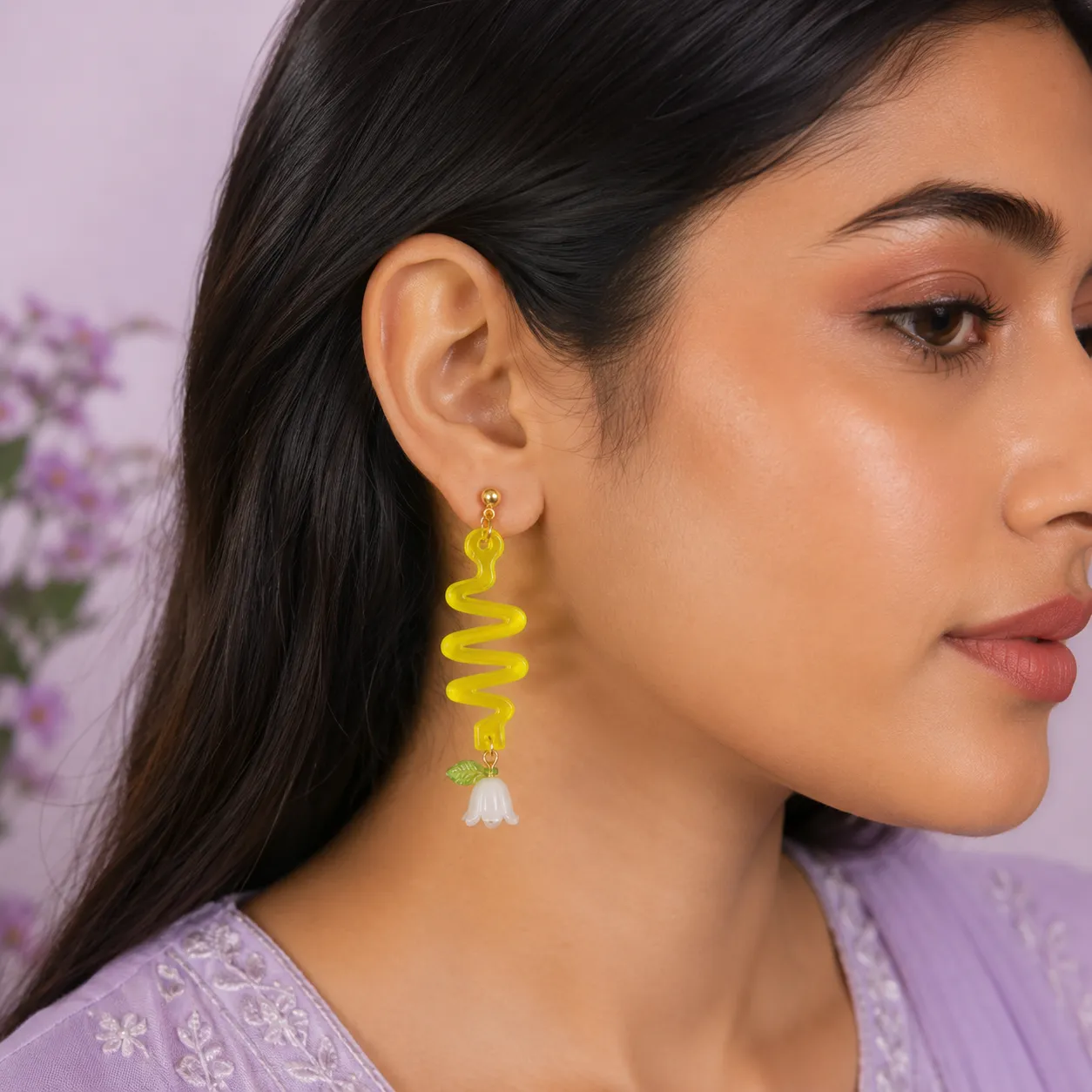Floral Ripple Acrylic Earrings Floral Ripple Acrylic Earrings