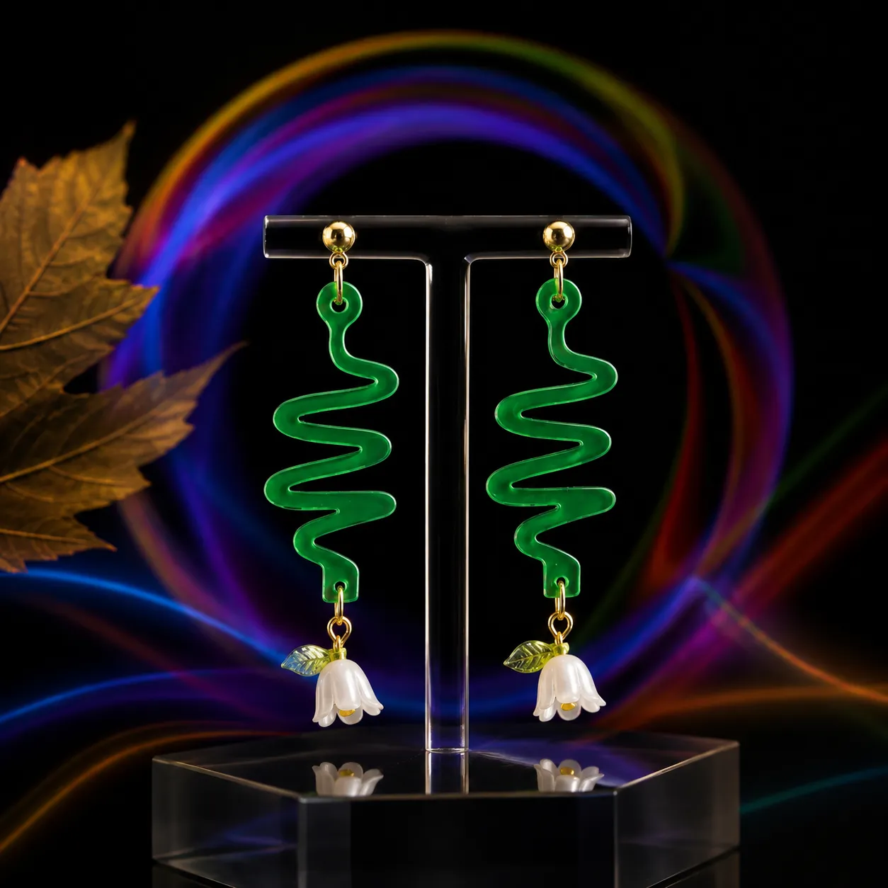 Floral Ripple Acrylic Earrings Floral Ripple Acrylic Earrings