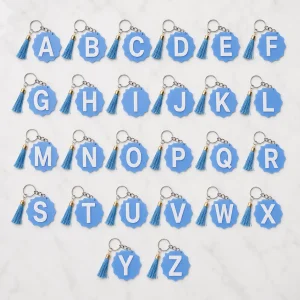 Monogram Acrylic Keychain with Tassel