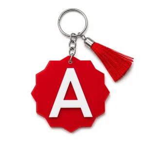 Monogram Acrylic Keychain with Tassel
