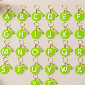 Monogram Acrylic Keychain with Tassel