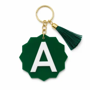 Monogram Acrylic Keychain with Tassel