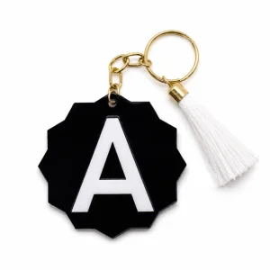 Monogram Acrylic Keychain with Tassel