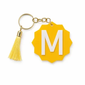 Monogram Acrylic Keychain with Tassel