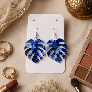 Monstera Acrylic Dangle Earrings Monstera Leaf Acrylic Dangle Earrings