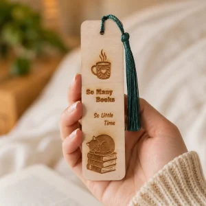 Many Books Wooden Bookmark