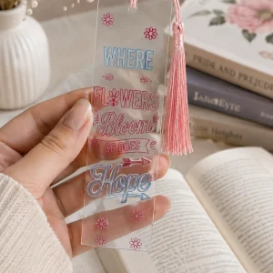 Floral Hope Acrylic Bookmark