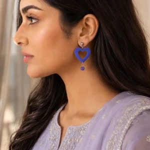 Violet Crystal Drop Earrings