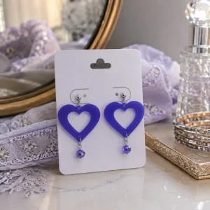 Violet Crystal Drop Earrings