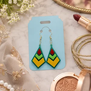 Emerald Prism Layered Acrylic Earrings