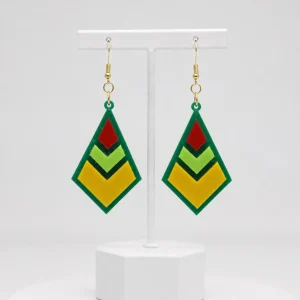 Emerald Prism Layered Acrylic Earrings