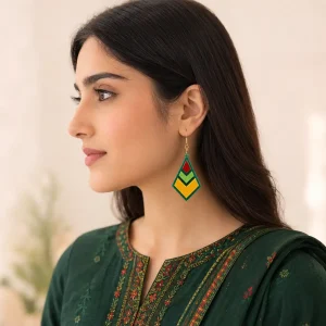 Emerald Prism Layered Acrylic Earrings