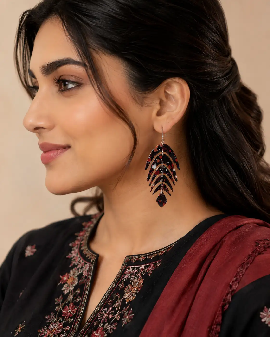 Fringe Leaf Acrylic Earrings Fringe Leaf Acrylic Earrings