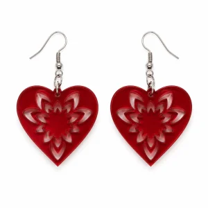 Blooming Heart Acrylic Earrings
