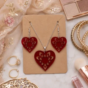 Blooming Heart Acrylic Earrings