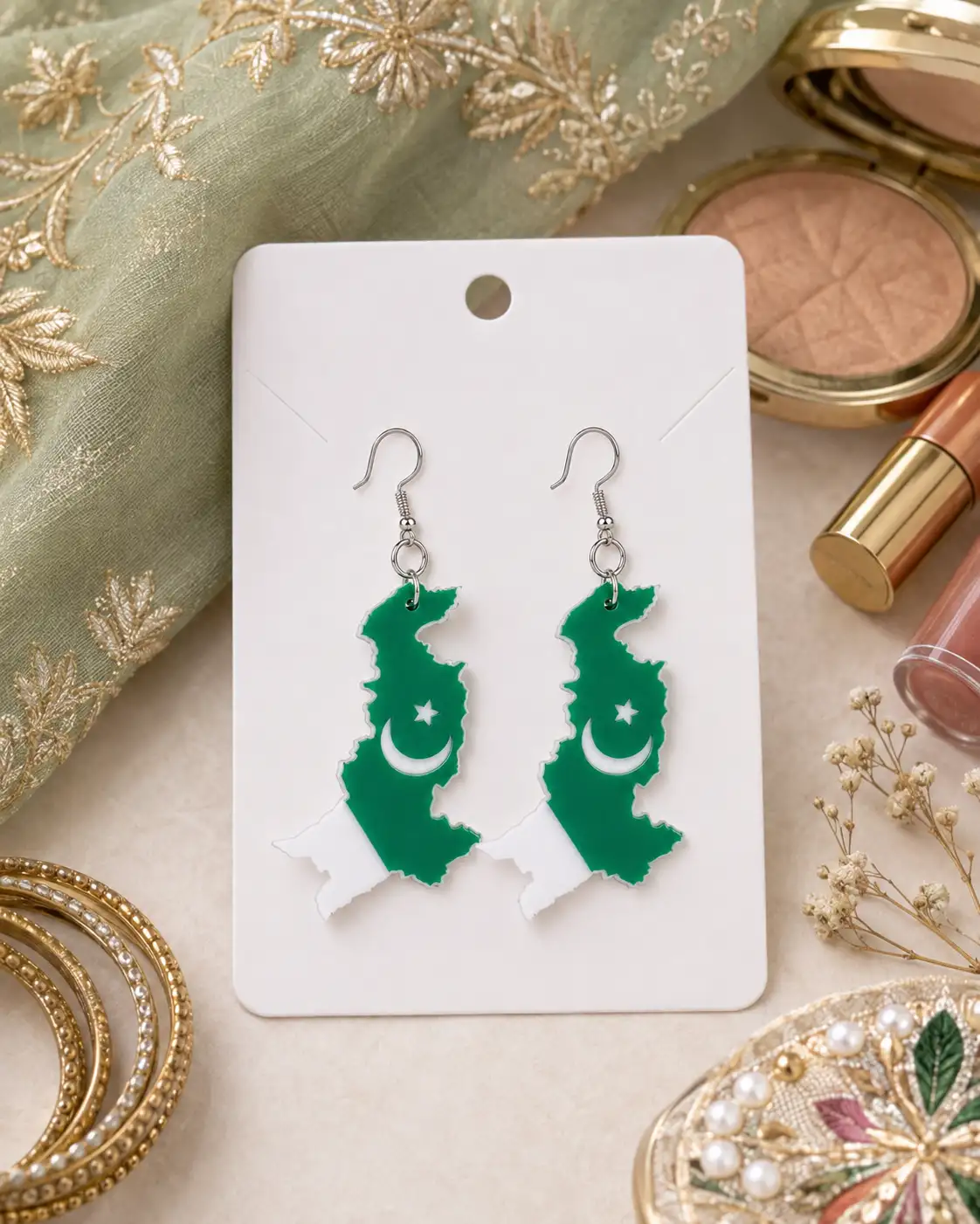 Pakistan Pride Map Earrings Pakistan Pride Map Earrings