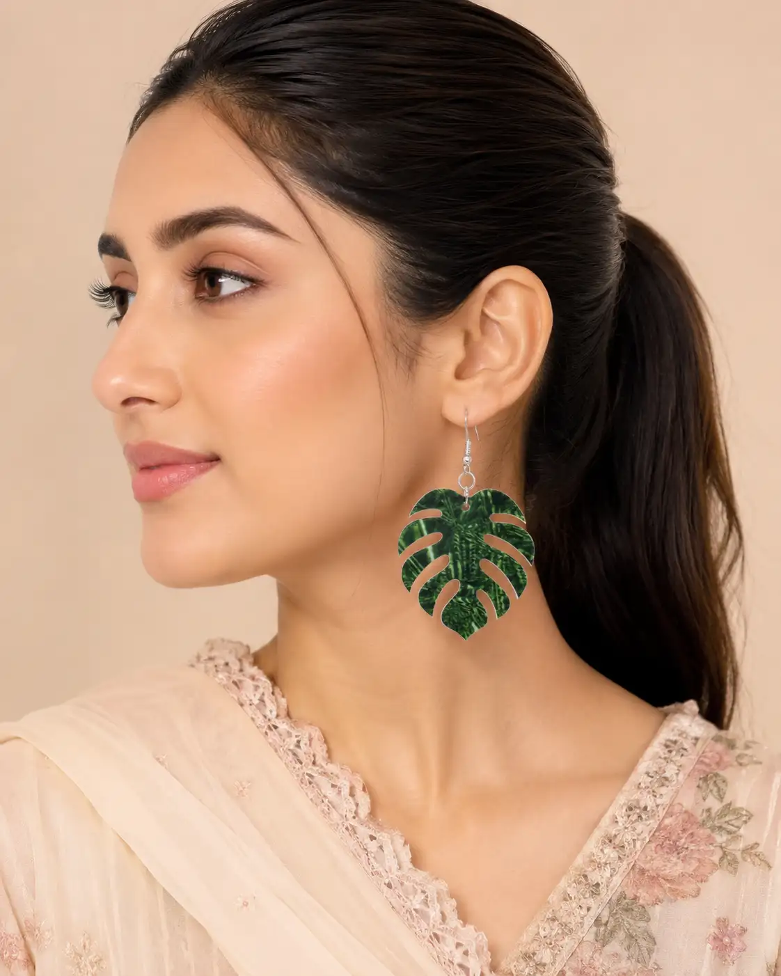 Monstera Acrylic Dangle Earrings Monstera Leaf Acrylic Dangle Earrings