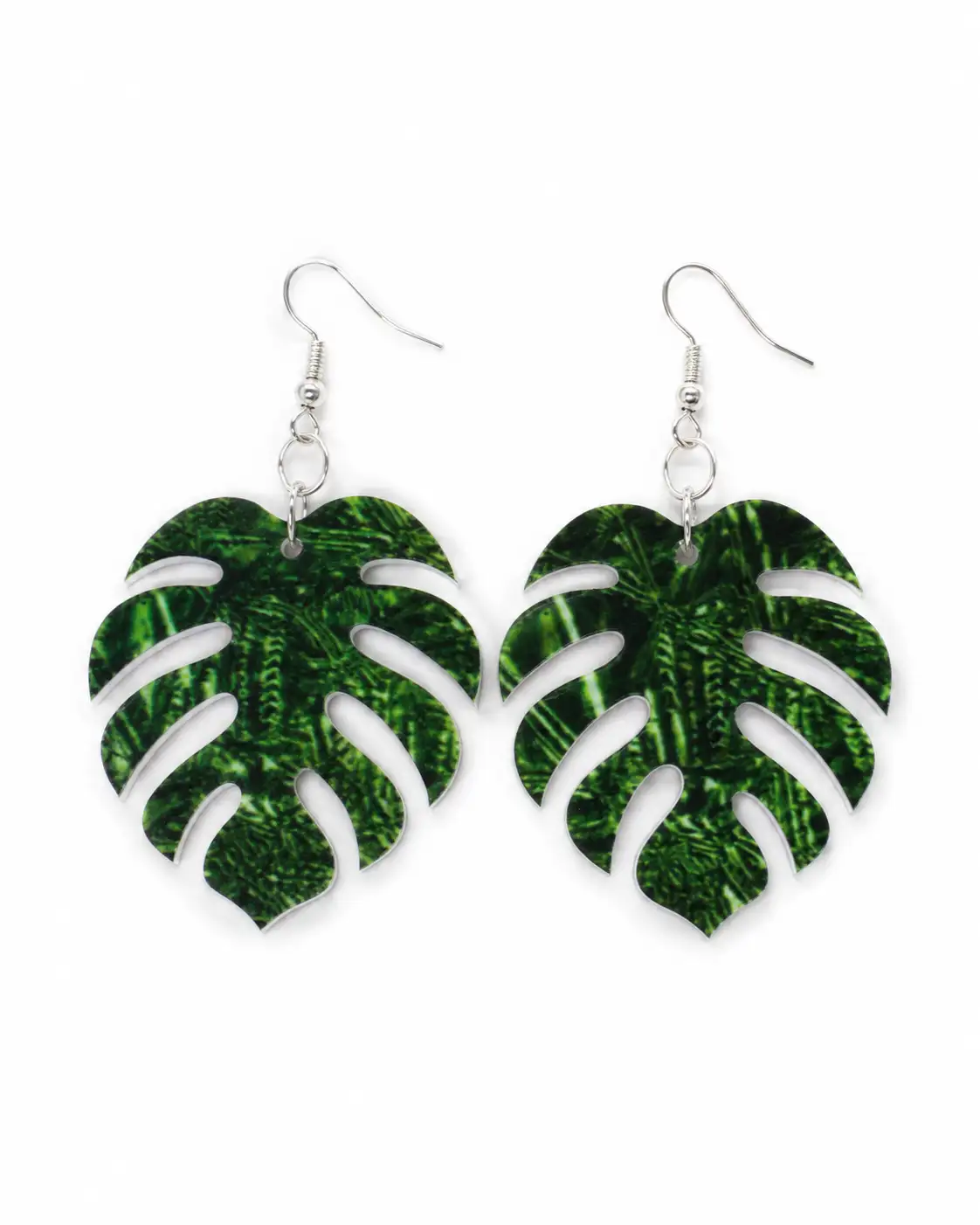 Monstera Acrylic Dangle Earrings Monstera Leaf Acrylic Dangle Earrings