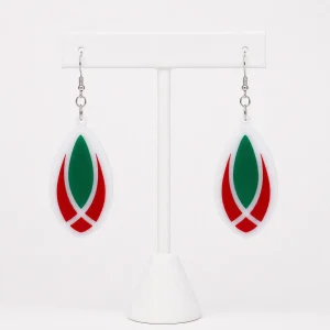 Scarlet Leaf Teardrop Acrylic Earrings