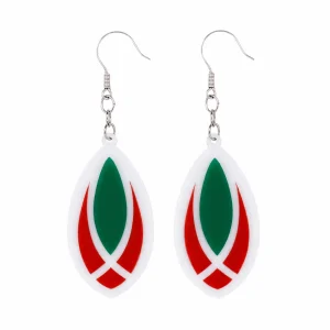 Scarlet Leaf Teardrop Acrylic Earrings