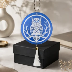 Arctic Owl Acrylic Car Hanger
