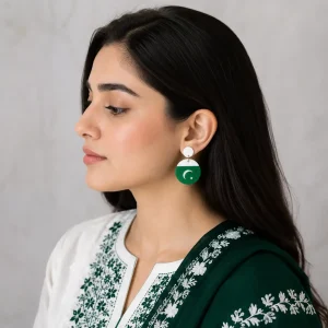Pakistan Pride Acrylic Stud Earrings