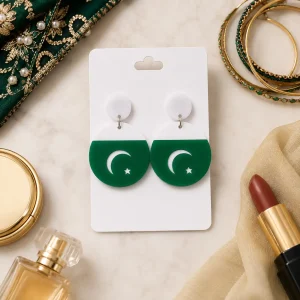 Pakistan Pride Acrylic Stud Earrings
