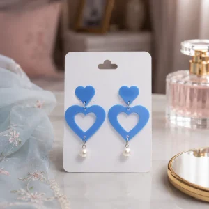 Sky Blue Heart Earrings